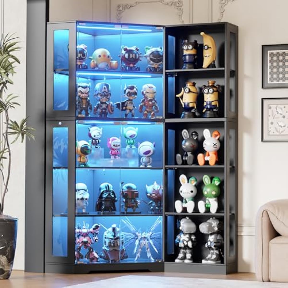 Lighting - Display Cabinet with Tempered Glass Doors,