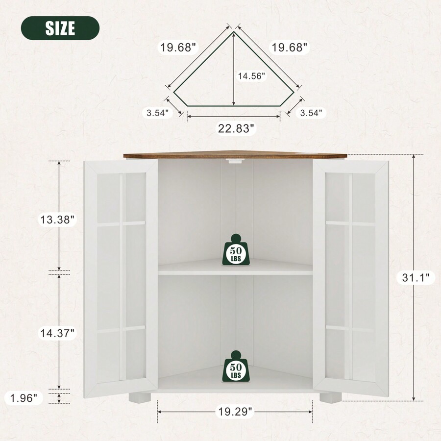 Farmhouse Cabinet With LED Lig - Storage & Organization ulasan dan harga