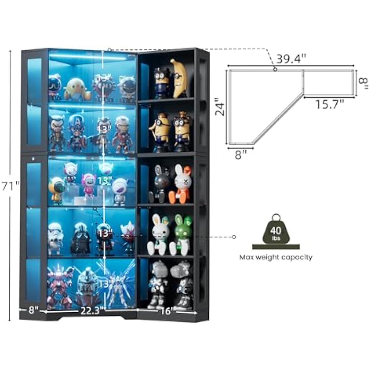 Display Cabinet with Tempered  - Lighting ulasan dan harga