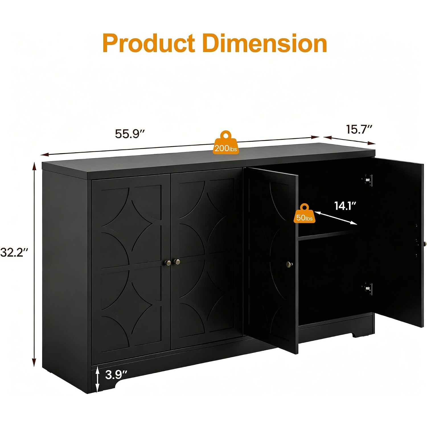 Sideboard Buffet Cabinet with  - Kitchen ulasan dan harga