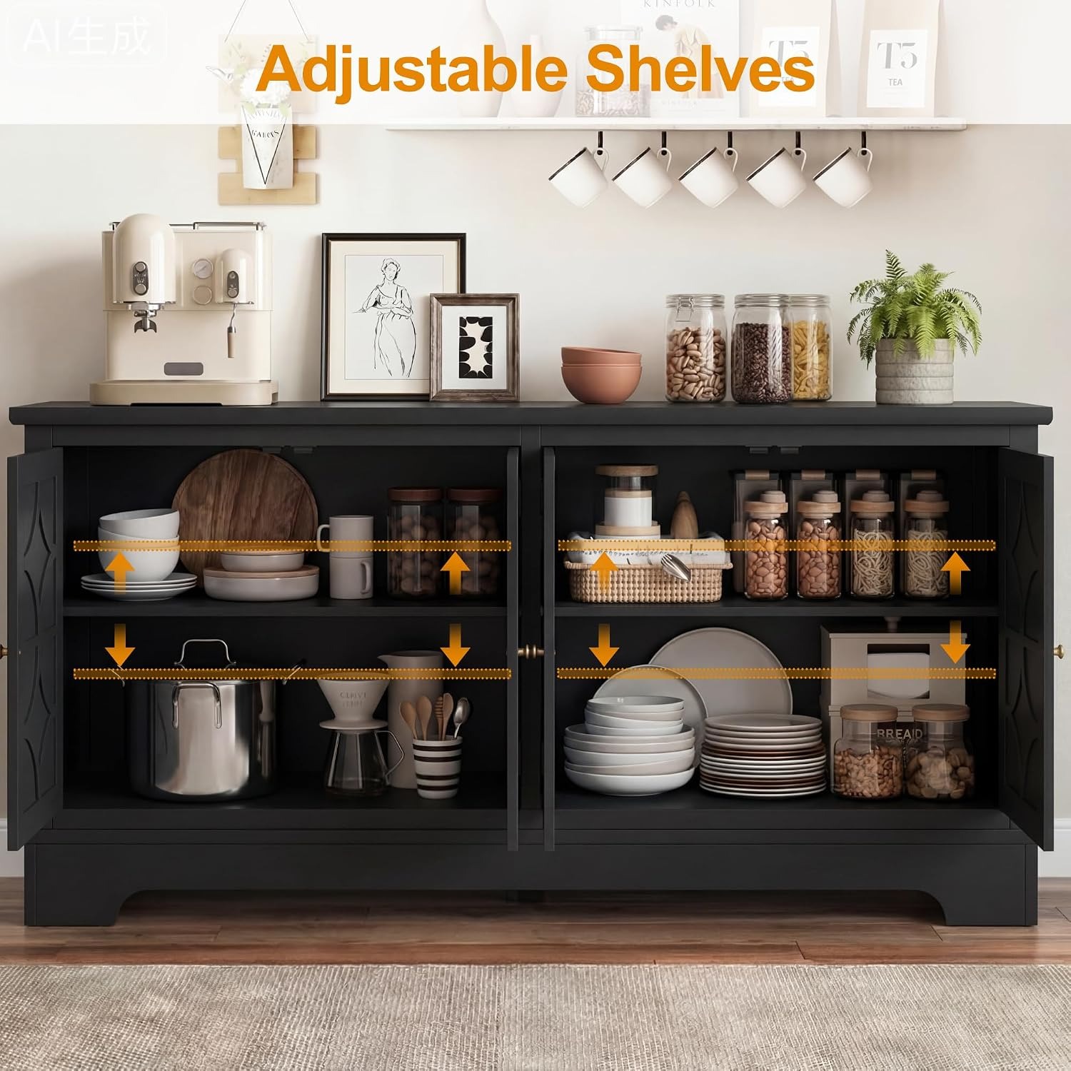 Sideboard Buffet Cabinet with  - Kitchen ulasan dan harga