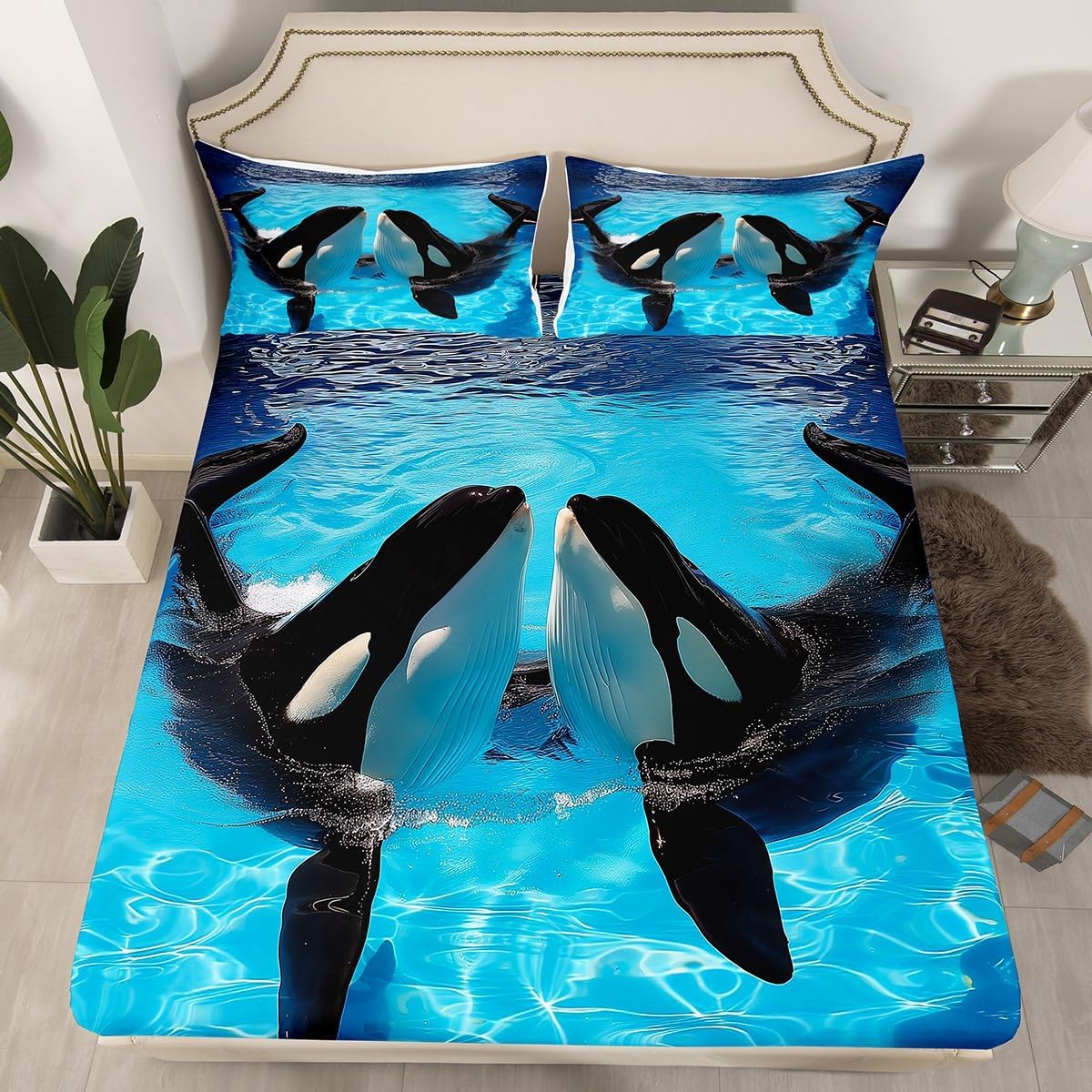 Whale Fitted Sheet Kawaii Kill - Fitted Bed Sheets Deep Pocket ulasan dan harga