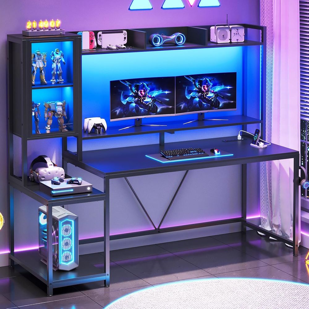 60'' Gaming Desk with Storage, - Storage & Organization ulasan dan harga